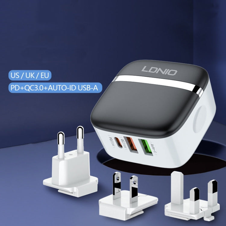 LDNIO A3513Q 32W QC3.0 3 USB Ports Phone Adapter, EU Plug with Micro USB Cable, EU Plug with 8 Pin Cable, EU Plug with Type-C Cable, EU Plug with Type C to 8 Pin Cable, UK Plug with Micro USB Cable, UK Plug with 8 Pin Cable, UK Plug with Type-C Cable  ...