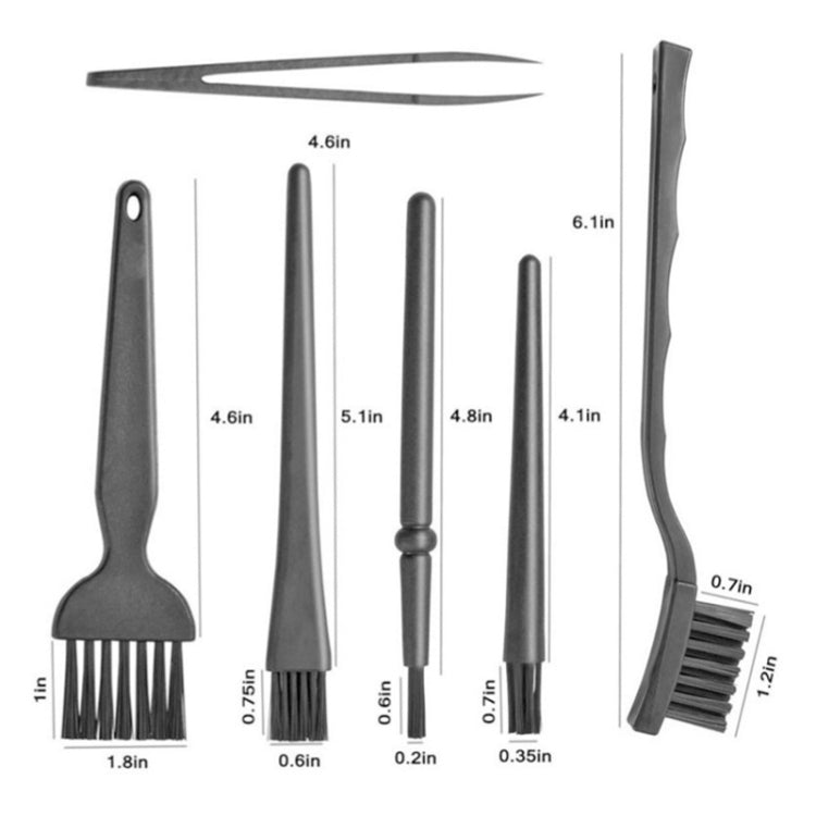 2 Sets Anti-static Brush Portable Handle Clean Keyboard Brush Kit, 5 In 1