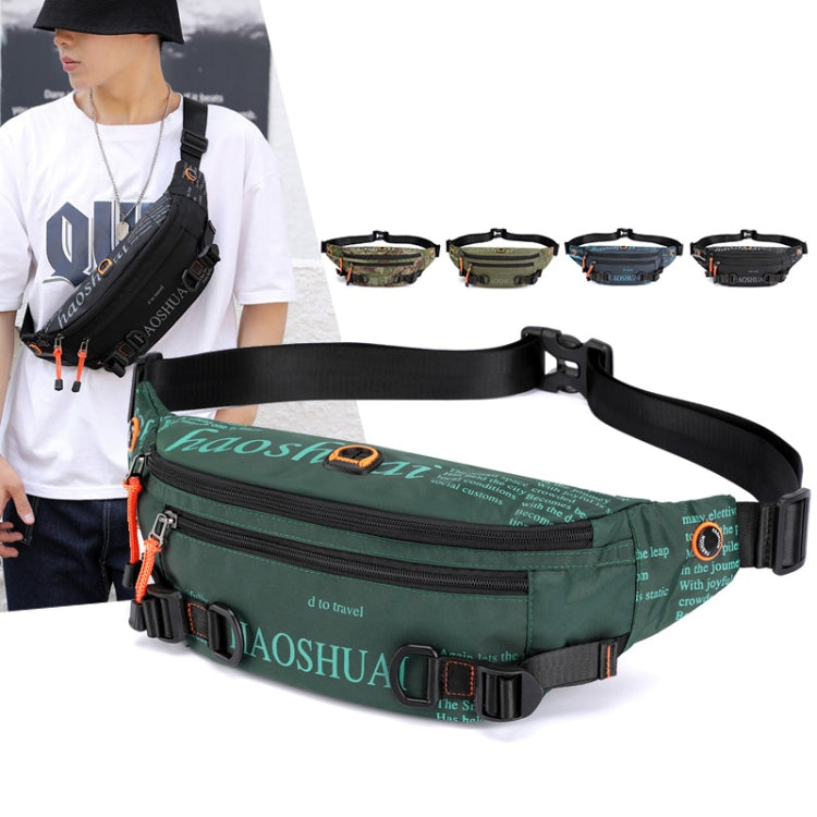 HAOSHUAI 5132 Outdoor Men Waist Bag Sports Running Chest Bag, 5132 Dark Green, 5132 Camouflage, 5132 Dark Blue, 5132 Black, 5132 Army Green
