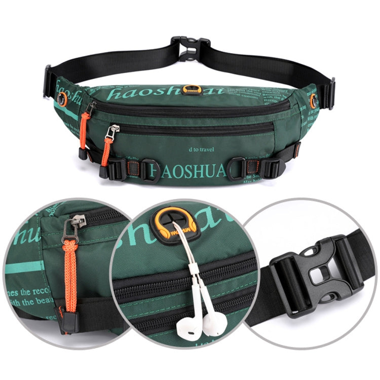 HAOSHUAI 5132 Outdoor Men Waist Bag Sports Running Chest Bag, 5132 Dark Green, 5132 Camouflage, 5132 Dark Blue, 5132 Black, 5132 Army Green