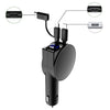 3 In 1 40W Fast Charging Dual Cable Retractable Car Charger, 40W