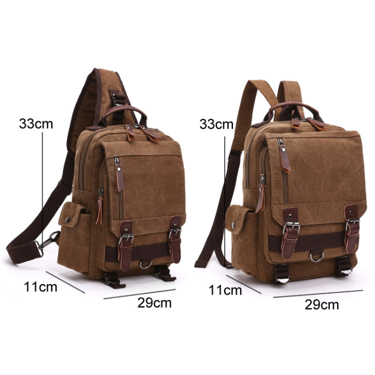Outdoor Travel Messenger Canvas Chest Bag, Color: Brown