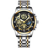 BINBOND 4010 Multifunctional Waterproof Hollowed Luminous Quartz Watch