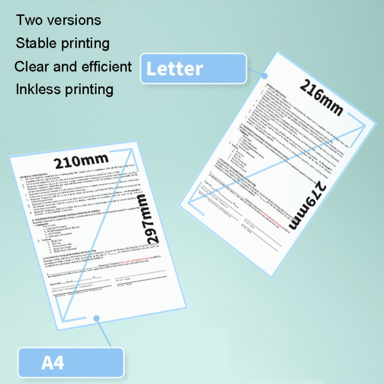 M08F Bluetooth Wireless Handheld Portable Thermal Printer(Black A4 Version)