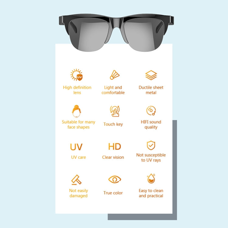 F06 Universal Style Bluetooth 5.3 Smart Sunglasses Wireless Headset Anti-Strong Light Anti-Polarized Sunglasses