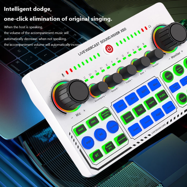 X50 Bluetooth RGB LED Live Sound Card With OTG Port Interface, X50