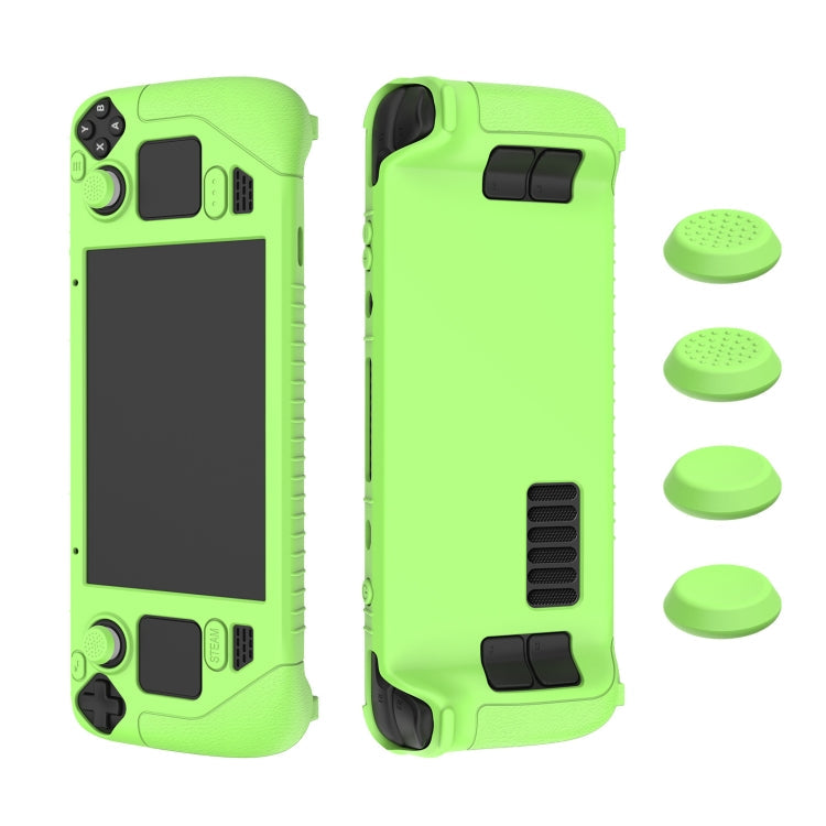 For Steam Deck Game Controller Soft Silicone Protective Cover Case With 4pcs Key Cap, SD001 (Black), SD001 (Red), SD001 (Luminous Blue), SD001 (Luminous Green)