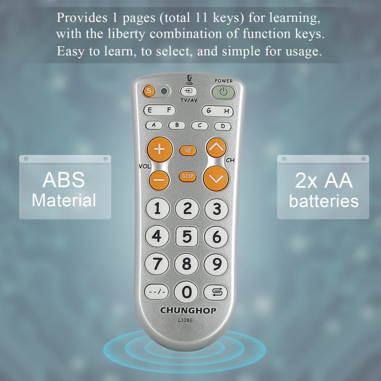 CHUNGHOP L108E Infrared Learning Universal TV Remote Control