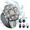 9 Knife Head Multifunctional USB Shaver Full Body Water Washing Shaver Men Hair Bald, 6 In 1
