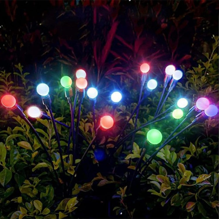 2sets Solar Firefly Lights Christmas Outdoor Garden Waterproof Lawn Lights, Color: 10 Head Color Light