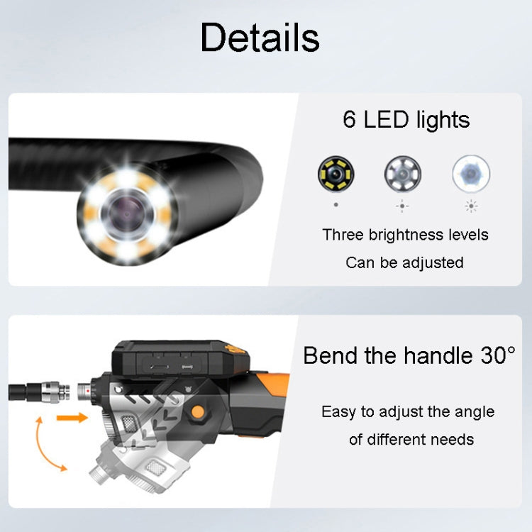 Teslong NTS300 5.5mm-1M Dual Lens Waterproof 5 Inch HD Industrial Borescope Auto Repair Tools, 5.5mm Dual Lens / 1m