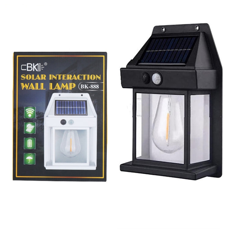 Solar Outdoor Tungsten Wall Light 3 Modes Body Sensing Waterproof Garden Villa Night Light, Spec: Regular White