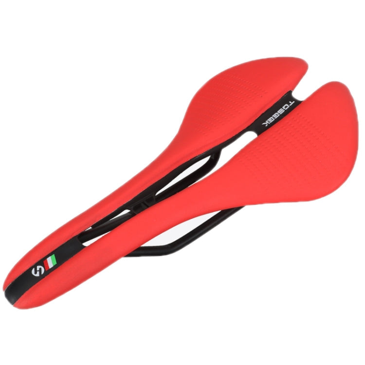 TOSEEK Mountain Bike Saddle Road Bicycle Seat Accessories, Black, Red, Black Red, Black Yellow