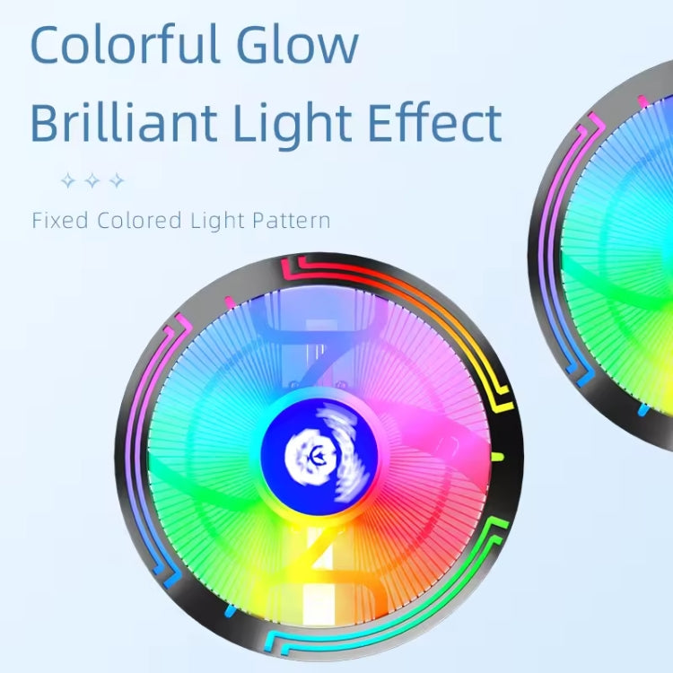 LED Colorful Light 4Pin Cooler Desktop CPU Cooling Fan, Ice Blade W120
