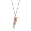 Geometric Couple Embrace Pendant Necklace Accessories(White Gold)