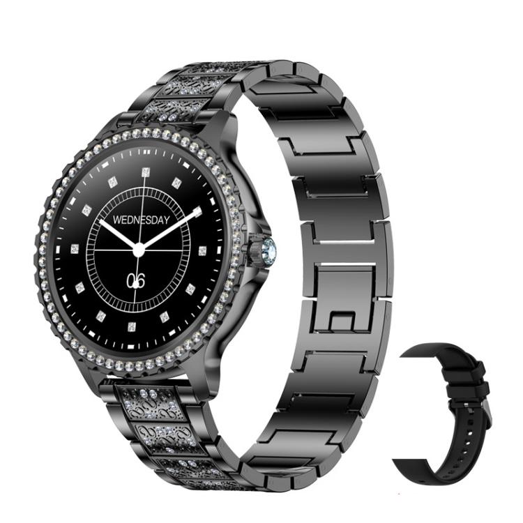 Bluetooth Calling AI Voice Assistant Life Waterproof Sports Smartwatch, Black Silicone Strap, Gold Pink Silicone Strap, Silver Gray Silicone Strap, Gold Rough Steel Strap+Pink Silicone Strap, Silver Rough Steel Strap+Gray Silicone Strap                ...