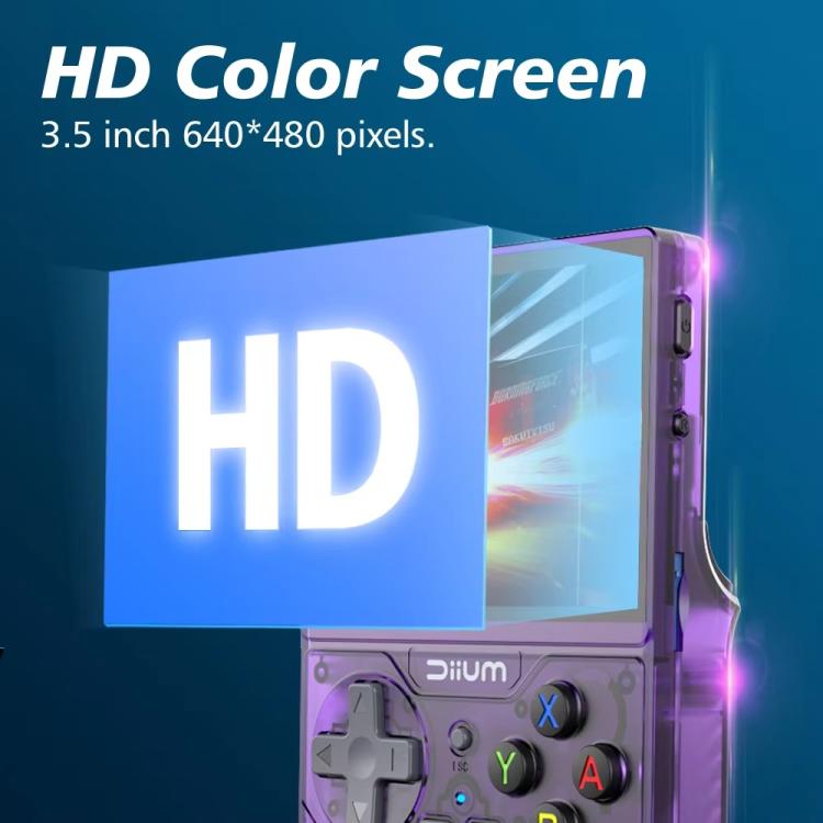 D008 3.5-Inch HD Retro Handheld Game Console With ARM Cortex-A7 800MHz, 1GB RAM & HDMI Output, 64G Whitte, 64G Clear Black, 64G  Clear Blue, 128G White, 128G Clear Black, 128G Clear Blue