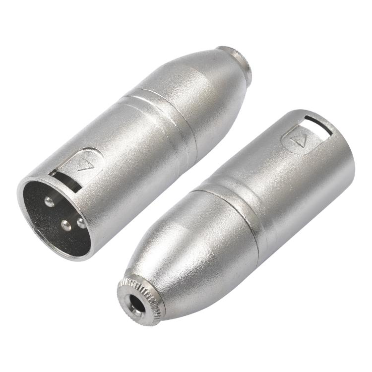 Metal Housing 3.5mm Female 1/8 TRS to Carnott Male XLR Male Audio Adapter