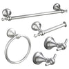 5-in-1 Bathroom Set Aluminum Towel Bar, Towel Ring, Toilet Paper Holder, Robe Hook, Modern Wall-Mounted Hardware Suite