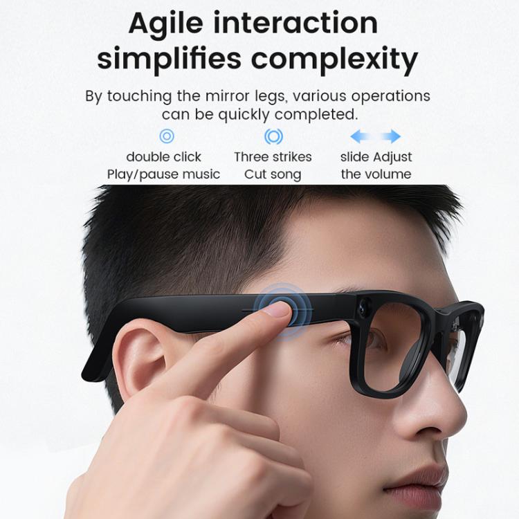 Smart Glasses Support 8MP Video Recording Electrochromic Lenses & AI Translation, E02C