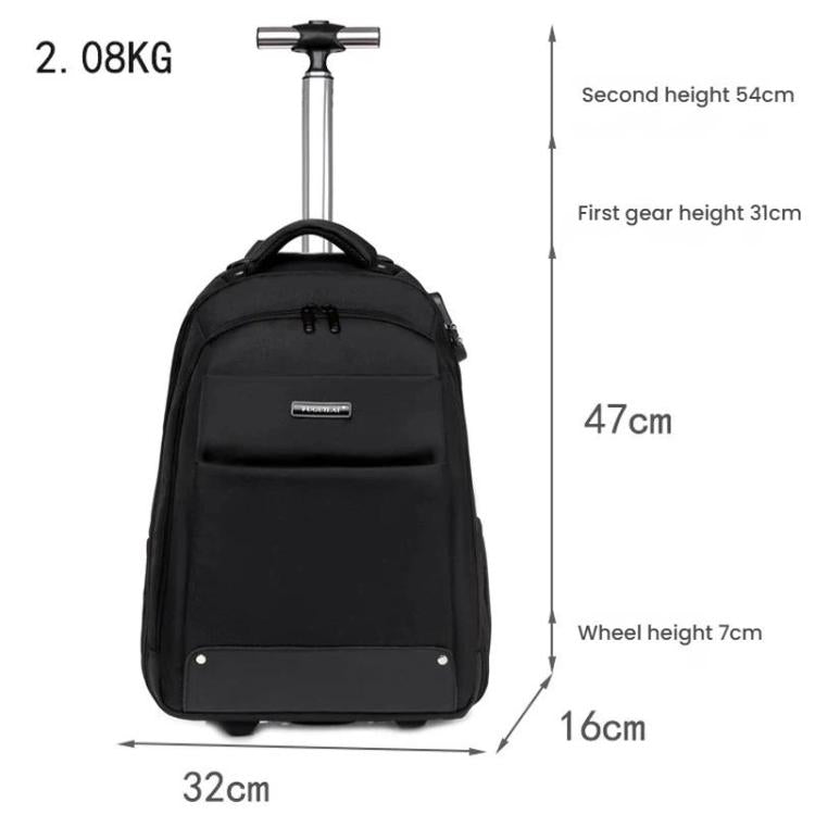 FUGUILAI Wheeled Backpack with Hideable Wheels & Straps, TSA Lock & 2-Stage Telescopic Handle Trolley Backpack for Business Travel
