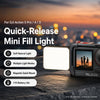 For DJI Action 5 Pro/4/3 TELESIN Quick-Release Mini Vlog Fill Light, IPX5 Waterproof Magnetic LED Video Light With 3 Color Temps, For DJI Action 5 Pro/4/3