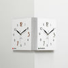 wozoom Double-Sided Corner Wall Clock Simple Decorative Clock For Living Room Corners, White Medium, White Large, Woodgrain Brown Medium, Woodgrain Brown Large