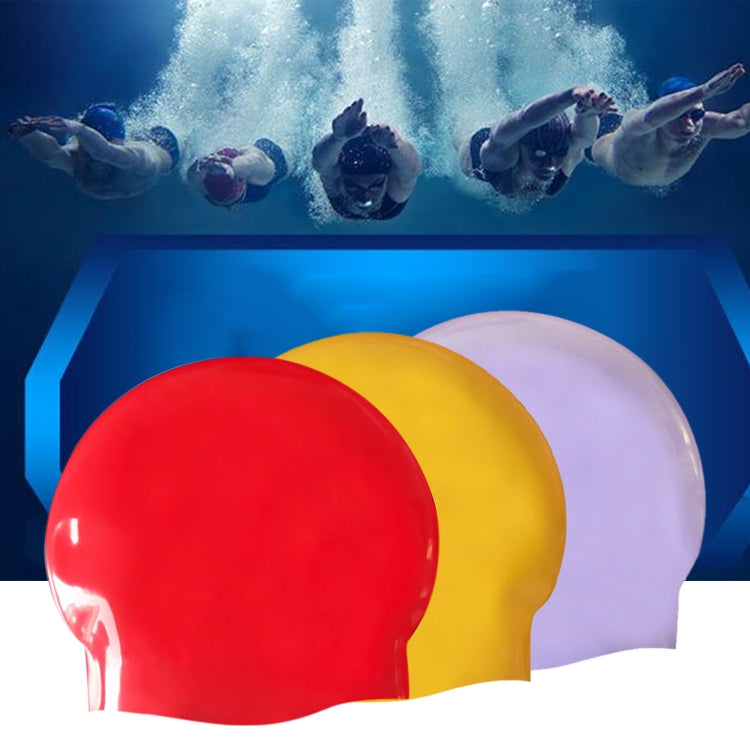 Glossy Seamless Pure Silicone High Elasticity Professional Swimming Cap, Glossy Seamless (Blue), Glossy Seamless (White), Glossy Seamless (Red), Glossy Seamless (Purple), Glossy Seamless (Yellow)