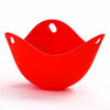 Silicone Egg Cooker Egg Bracket Kitchen Tools Pancake Cookware Bakeware Steam Eggs Plate Tray, Red, 4 pieces of steamed egg