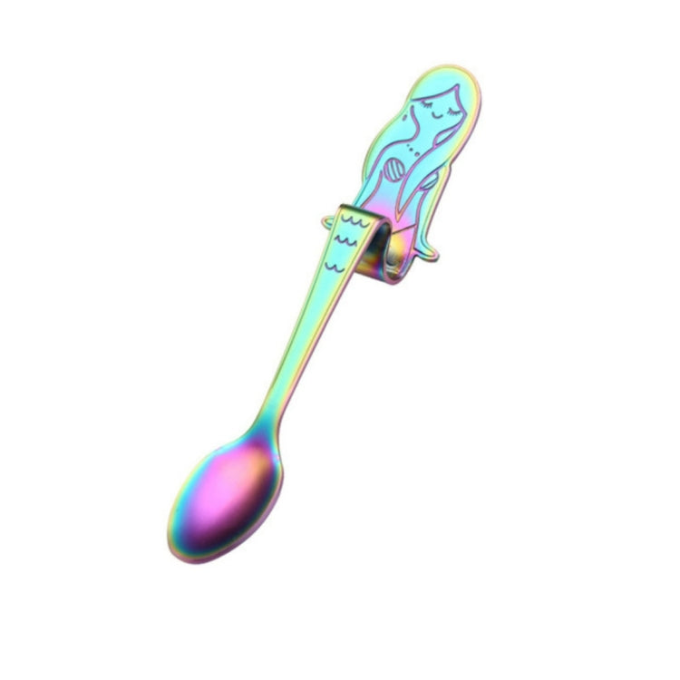 Creative Coffee Spoon Mermaid Shape Handle Spoons Flatware Drinking Tools, Black, Gold, Symphony, Rose Gold, True Color