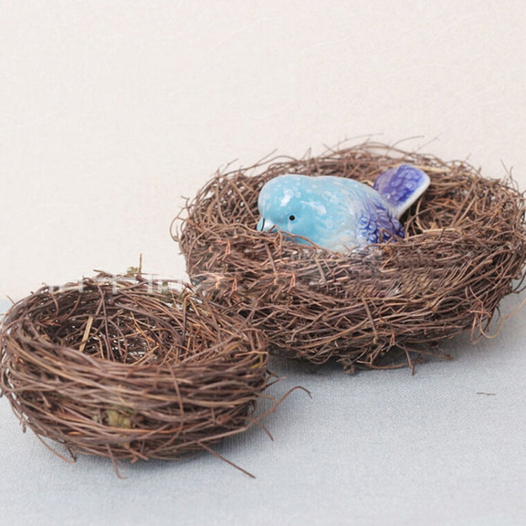 Rattan Nest Bird Bird Crafts Chicken Nest DIY Handmade Bird Nest Scene Props, 12cm, 15cm