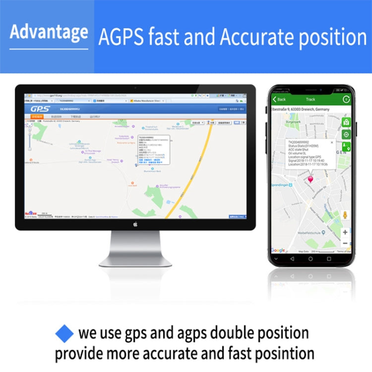 TK203 4G GPS / GPRS / GSM Personal / Goods /  Pet / Bag Locator Pet Collar Real-time Tracking Device, TK203