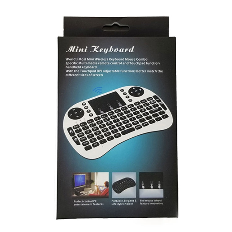 Support Language: French i8 Air Mouse Wireless Backlit Keyboard with Touchpad for Android TV Box & Smart TV & PC Tablet & Xbox360 & PS3 & HTPC/IPTV, French