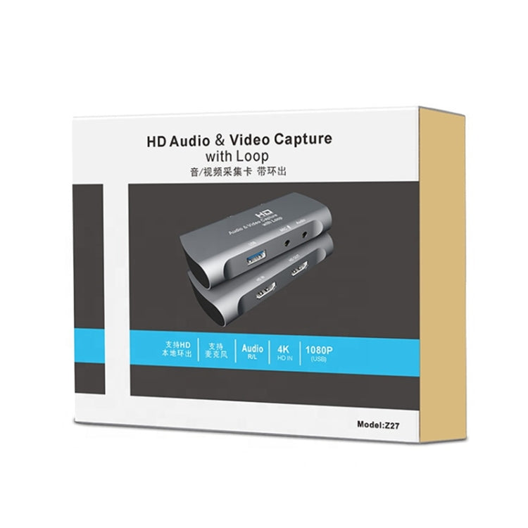 Z27 HDM Female + Mic to HDM Female USB 2.0 Video Audio Capture Box, Z27