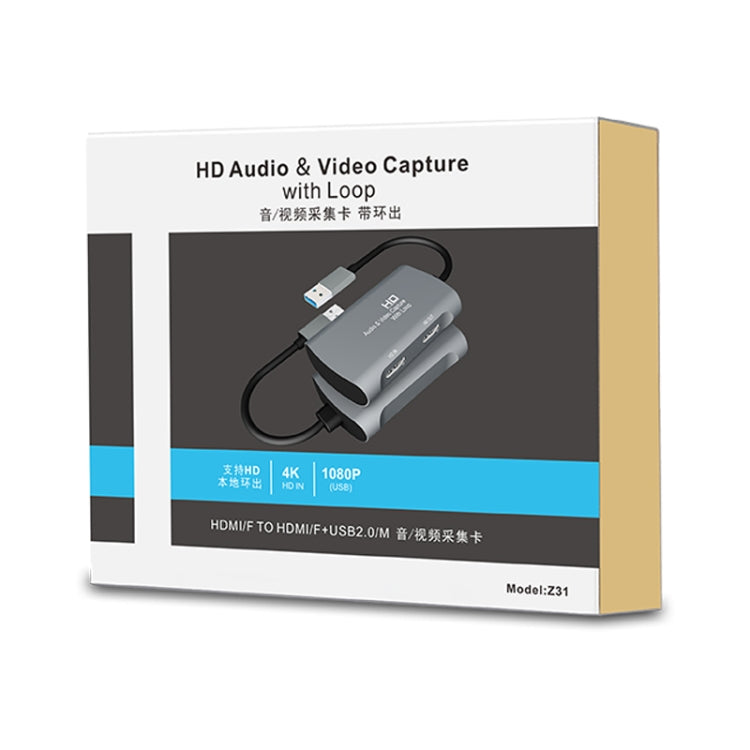 Z31 HDMI Female to HDMI Female + Audio + USB 2.0 Video Capture Box, Z31