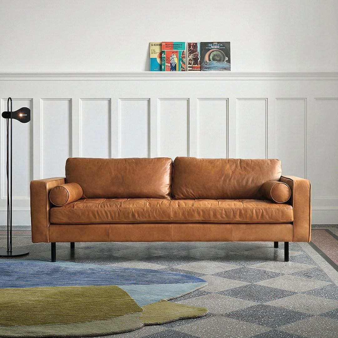 Porto Three Seater Sofa, Real Leather