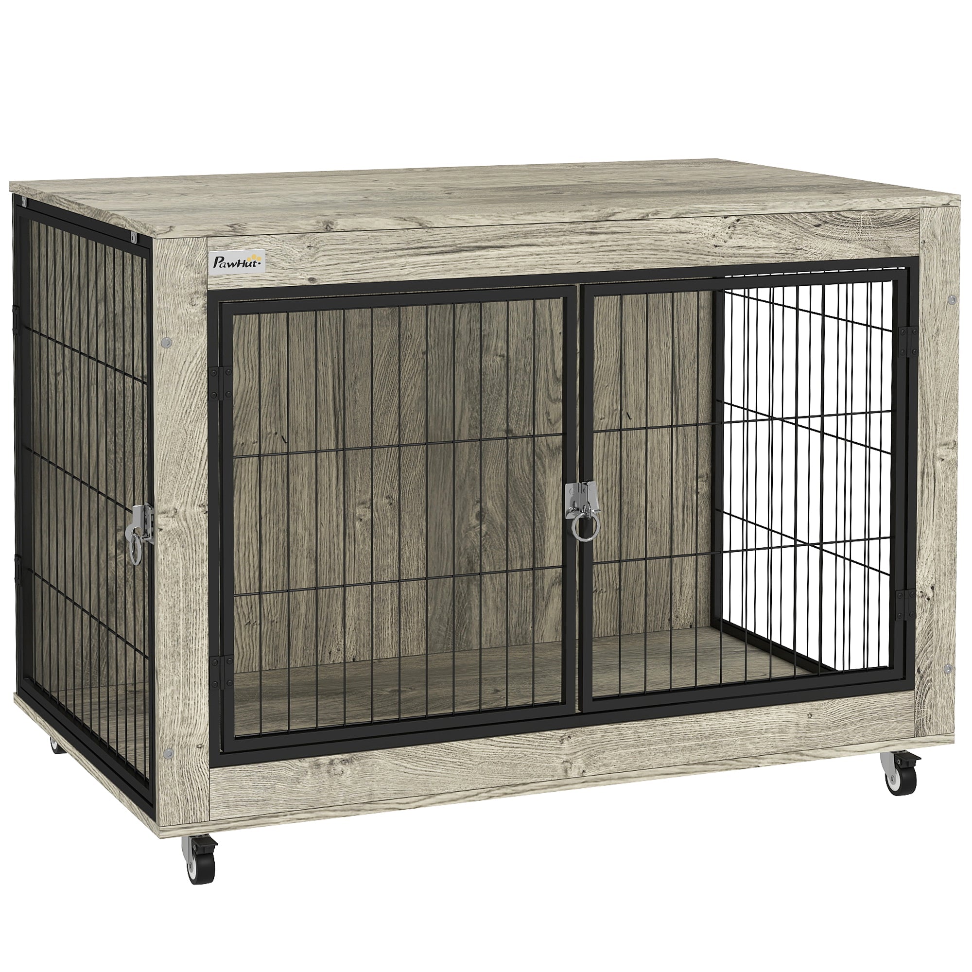PawHut Dog Crate Furniture on Wheels, for Medium Dogs