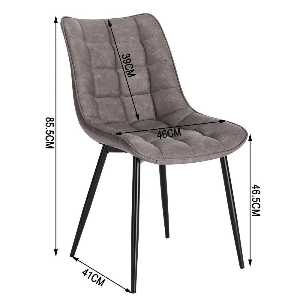 4PCs/Set Faux Leather/Fabric/Velvet/Linen Kitchen Chair  Dining Chairs Stable Metal Legs Upholstered Seat Kitchen Furniture
