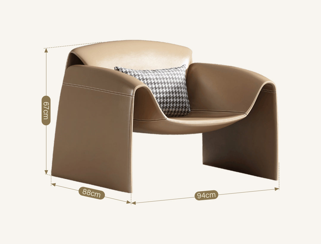 U Shape Armchair, Leather