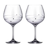 Diamante Gin Glasses with Spiral Design Cutting - Set of 2 - In Gift Box
