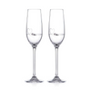 Diamante Petit Champagne Flutes with Heart Design - Set of 2 - In Gift Box