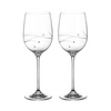 Diamante Wine Glasses with Spiral Design Cut - Set of 2 - In Gift Box