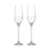 Diamante Champagne Flutes with Spiral Design Cutting - In Gift Box