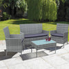 4 Piece Rattan Outdoor Furniture Garden Sofa Set