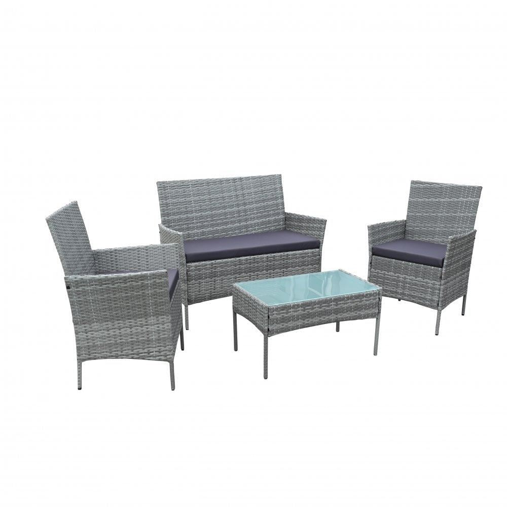 4 Piece Rattan Outdoor Furniture Garden Sofa Set