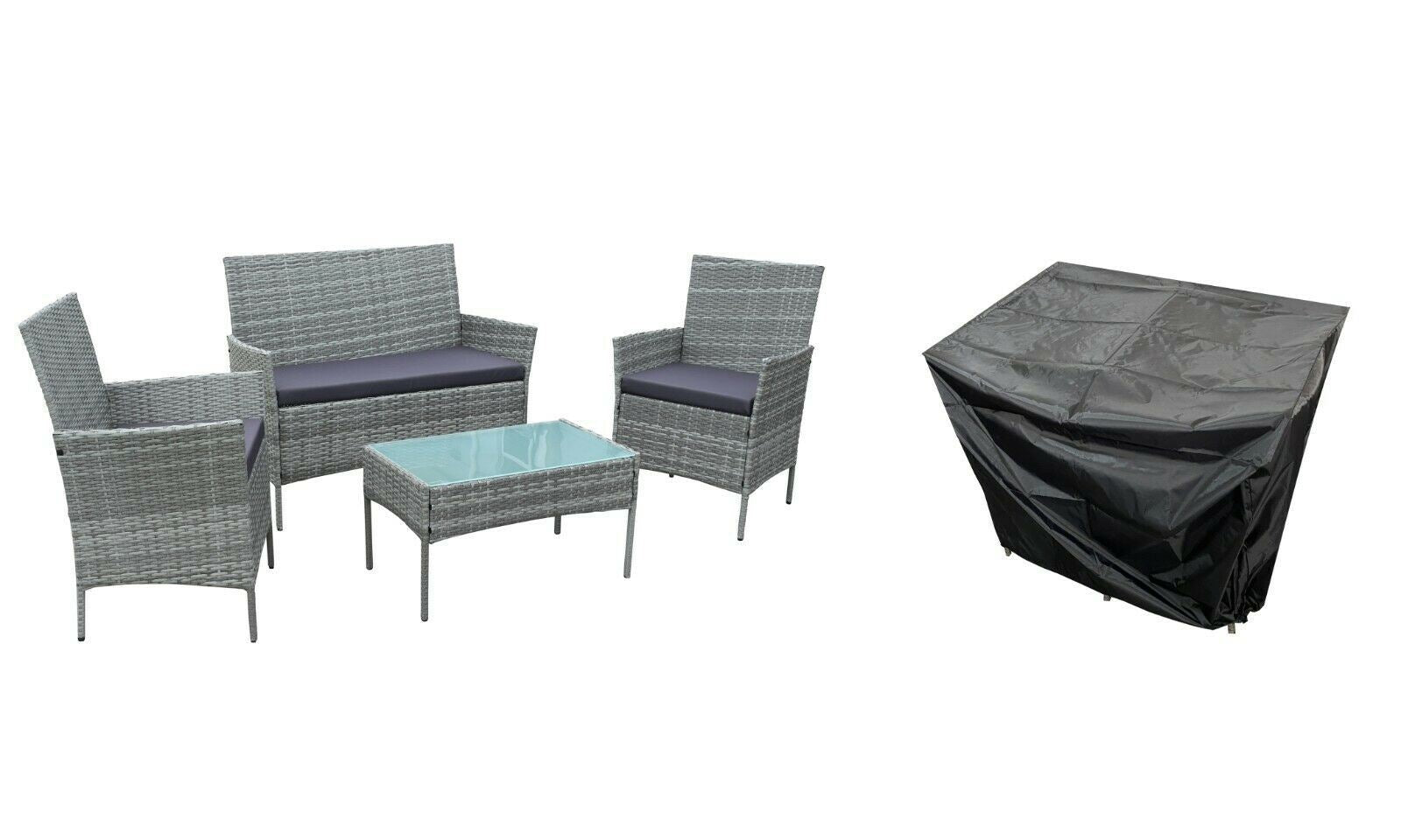 4 Piece Rattan Outdoor Furniture Garden Sofa Set