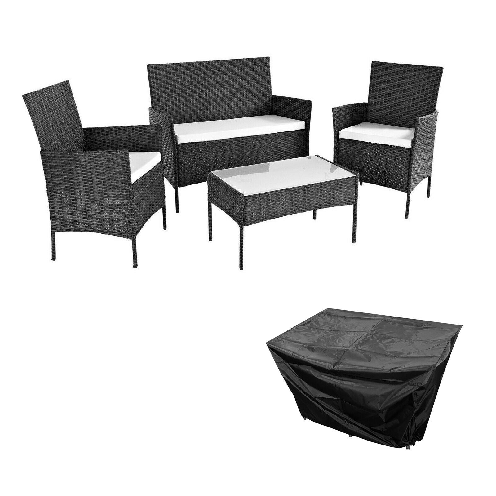 4 Piece Rattan Outdoor Furniture Garden Sofa Set