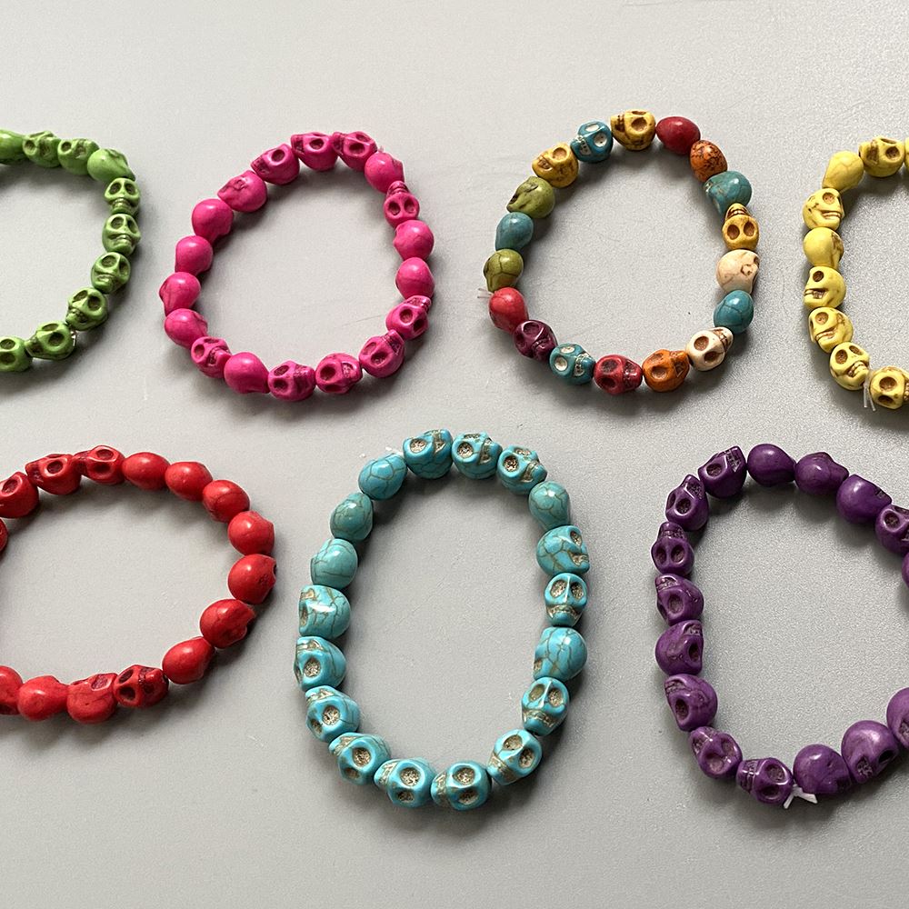 Skull Bracelet, Dyed Howlite