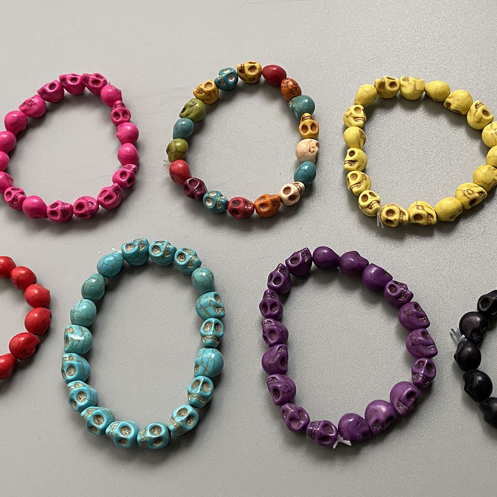 Skull Bracelet, Dyed Howlite