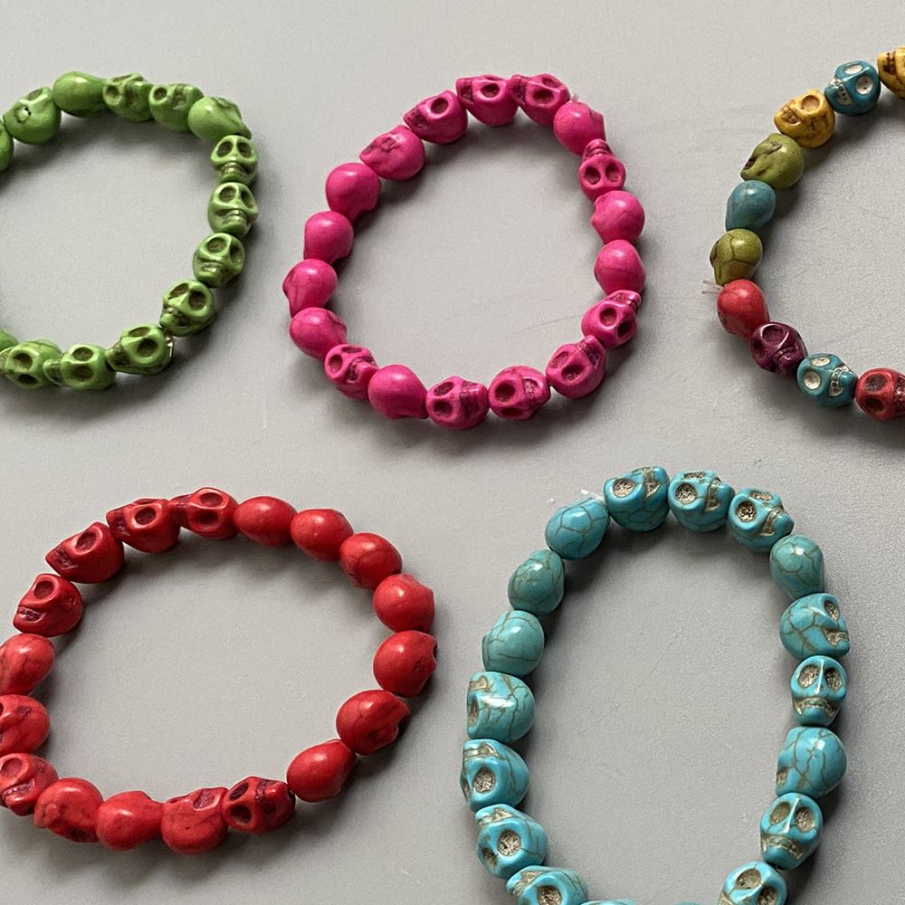 Skull Bracelet, Dyed Howlite